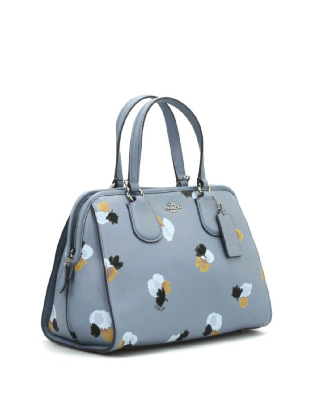 Light Blue Coach Nolita Flower Print Bowling Bag Purse - Style No.38176 / NWT